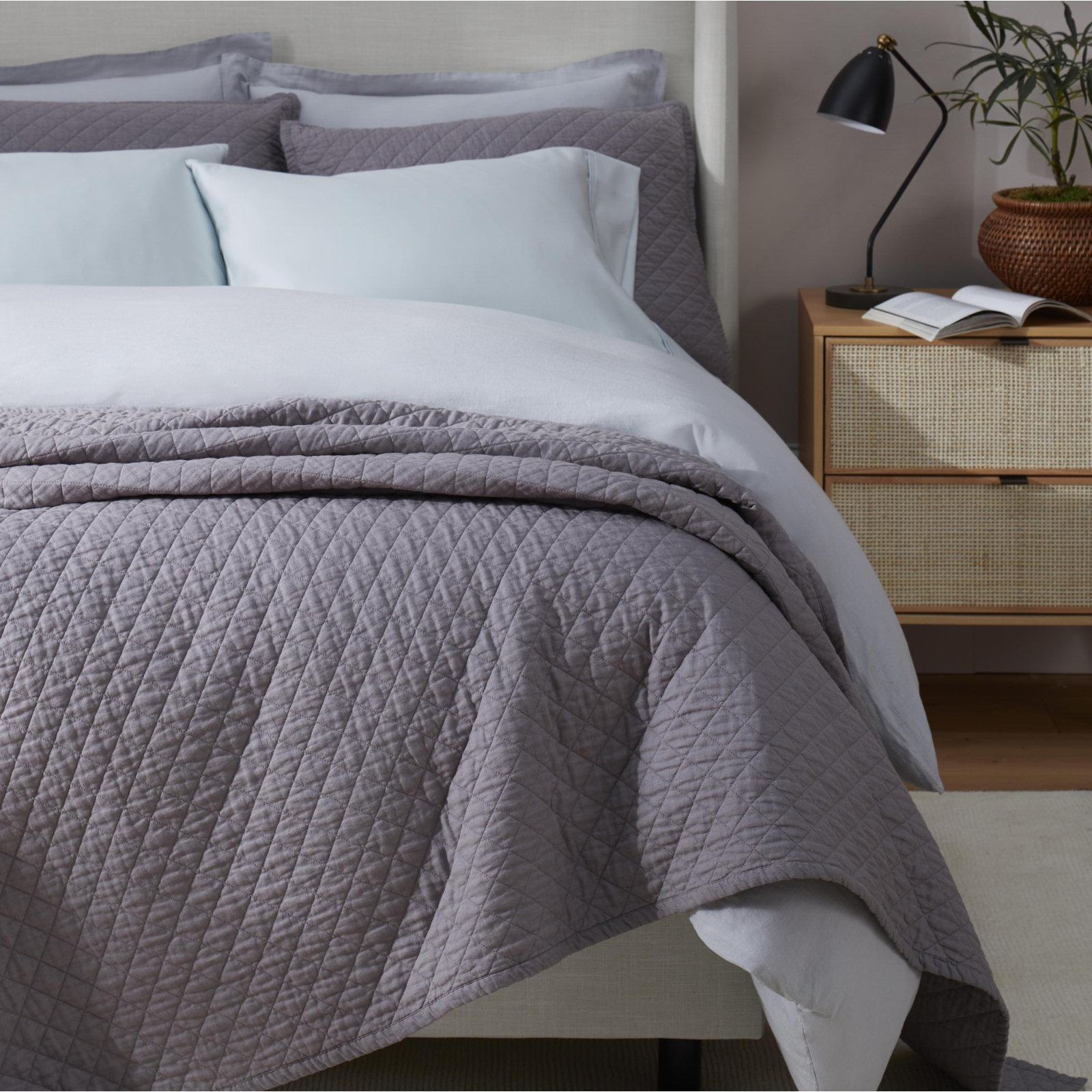 Jeffen Linen Duvet Cover Set, King / Cal King Duvet Cover + 2 King Shams, Stormy Blue
