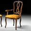 Upholstered Arm Chair in Gold/Brown