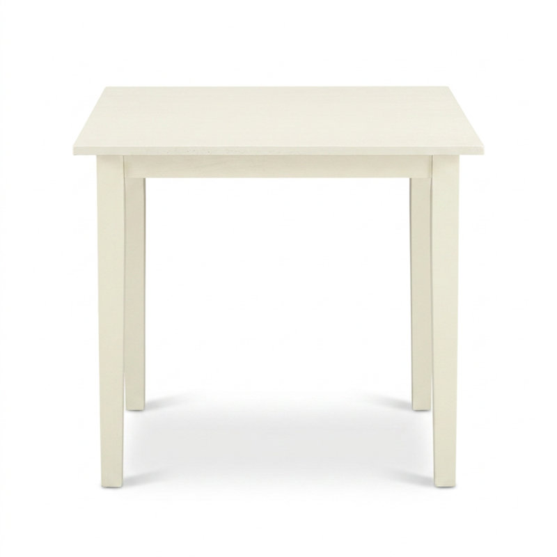 Ensemble table et chaises rectangulaires en bois d'hévéa asiatique blanc lin avec rallonge rabattable