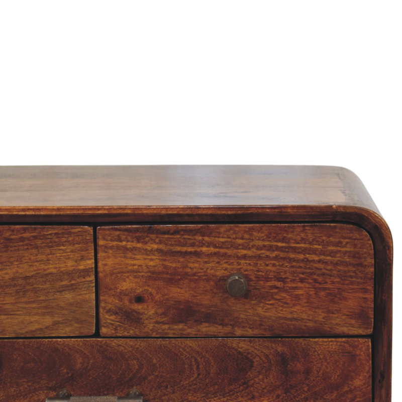 Avora 3-drawer Chestnut Nightstand