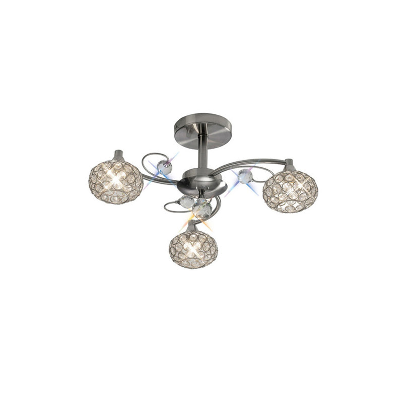 Eckles 3 - Light Unique/Statement Chandelier, Satin Nickel