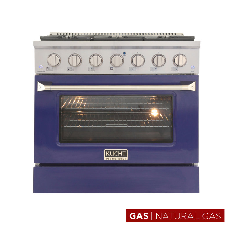 36" 5.2 Cu. Ft. Freestanding Gas, Blue, Natural Gas