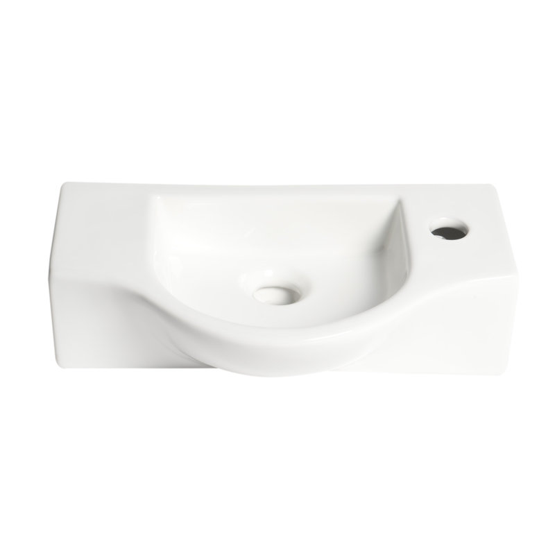 Alfi Brand 12'' White Porcelain Rectangular Bathroom Sink