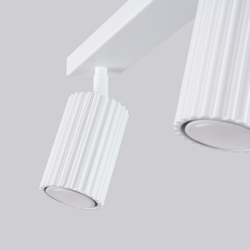 Karbon Aluminium Flush Mount, White, 45x6,5x16,5 cm