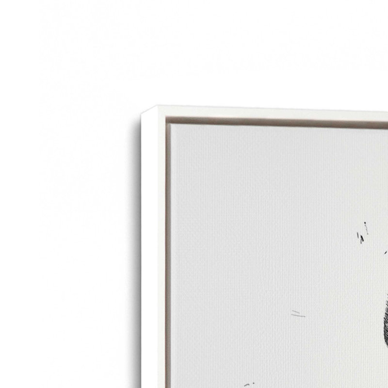 Panda Love en noir et blanc, Blanc opaque, Impression encadrée sans passe-partout, H 48,75 po x l 32,75 po
