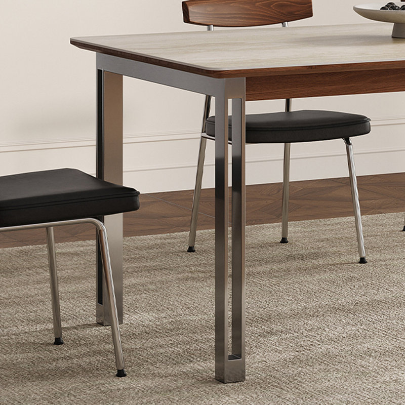Table et chaises de salle à manger avec pierres de grotte, H 29,52 po x L 55,11 po x l 31,49 po