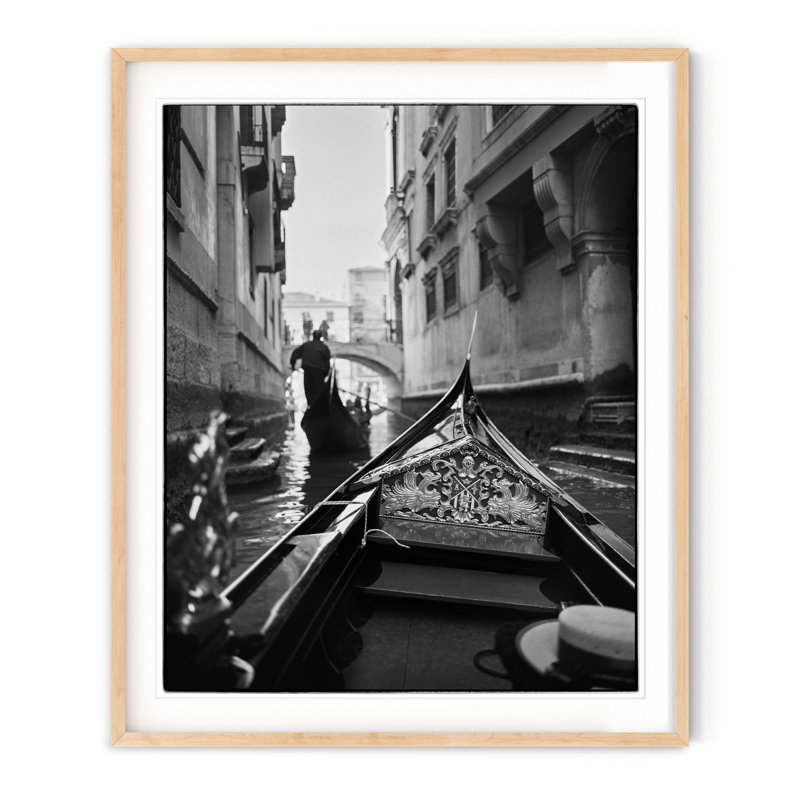 Gondola Crossing - Picture Frame Photograph on Paper , Natural Framed, 28" H x 23.5" W