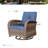Five Pieces Rattan Outdoor Conversation Set With Swivel Lounge Chairs