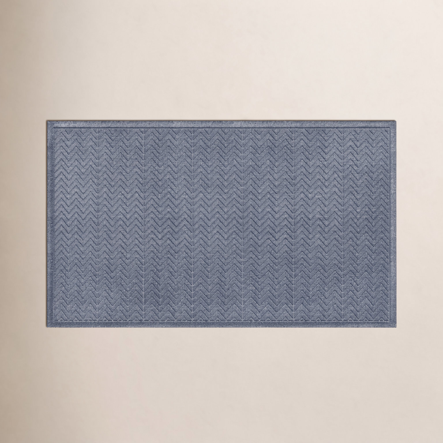 WaterHog Chevron Non-Slip Doormat, 36" W x 60" L, Bluestone