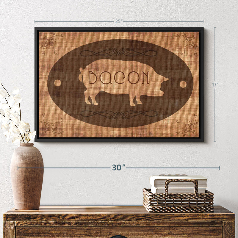«Bacon Pig Wall Art», H 17 po x l 25 po