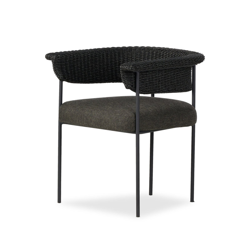Carrie Outdoor Dining Armchair, Black