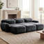 Canapé modulaire 3 places gris foncé avec revêtement en tissu, mousse haute résilience 32D, mobile, sans montage et base antidérapante pour salon et home cinéma.