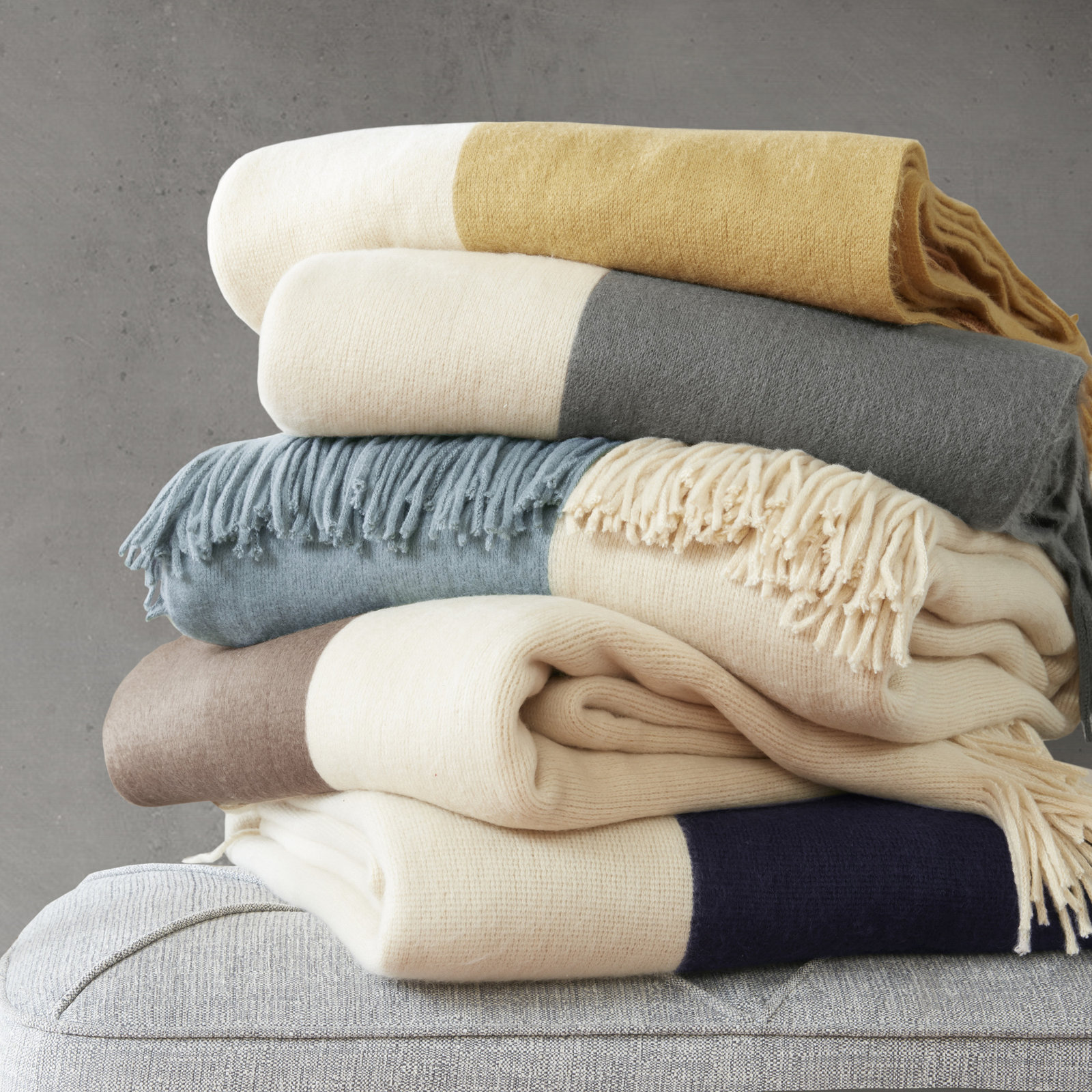Linea Knit Throw Blanket, Aqua