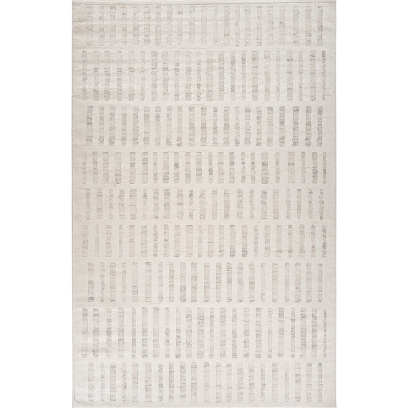 Tapis géométrique gris et beige 2 pi x 5 pi