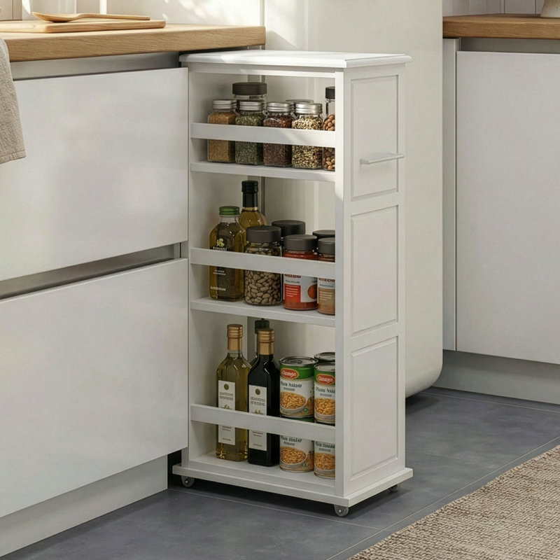 Chariot de rangement roulant à 3 niveaux Lavish Home, blanc, White