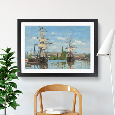 Ships Riding on the Seine by Claude Monet - Picture Frame Painting