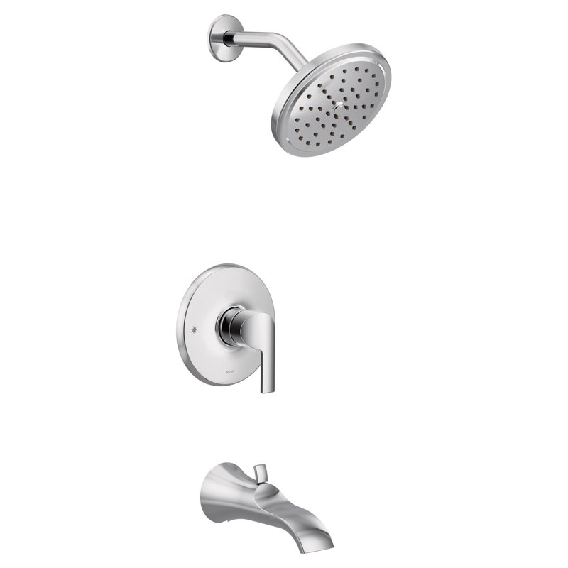 Ensemble de garniture de douche et baignoire à 1 poignée Doux M-CORE 3-Series, valve requise, Chrome