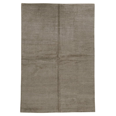 Tapis gris noué à la main de haute qualité