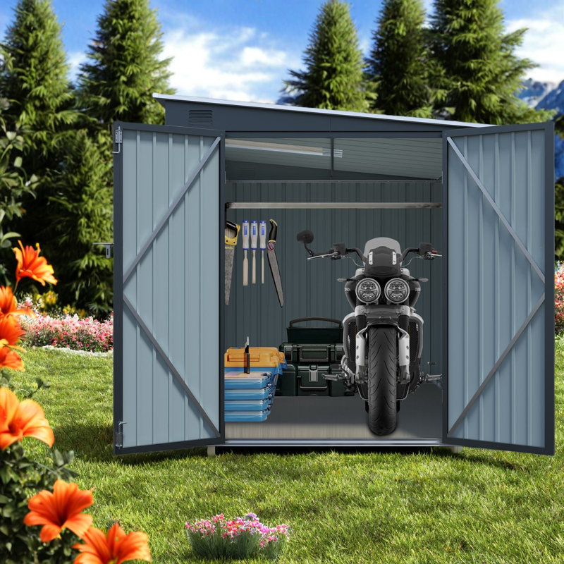 Space Saving Sheds, 6x8ft Galvanized Steel Modern Storage For Home