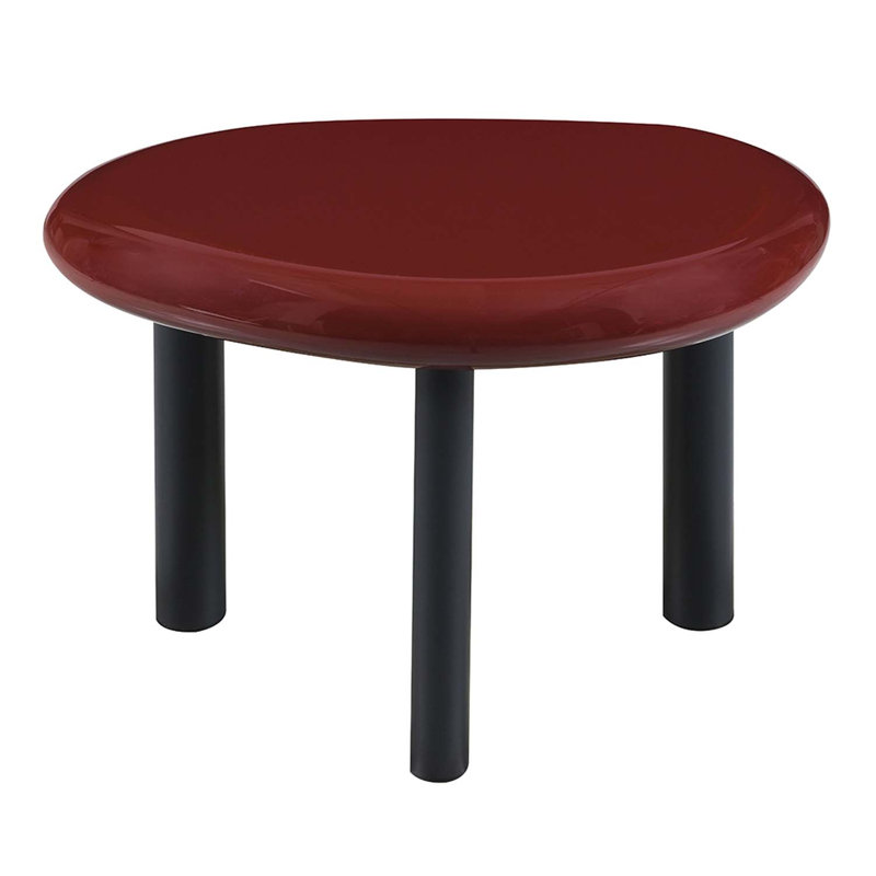 Oval End Table, Red High Gloss