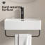 Lavabo vasque blanc, lavabo de salle de bain entièrement monté avec porte-serviettes, petit lavabo de salle de bain mural avec trou de robinet