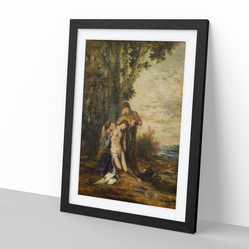 The Martyred Saint Sebastian by Gustave Moreau - Picture Frame Painting, Black Framed, 36cm H x 27cm W x 2cm D