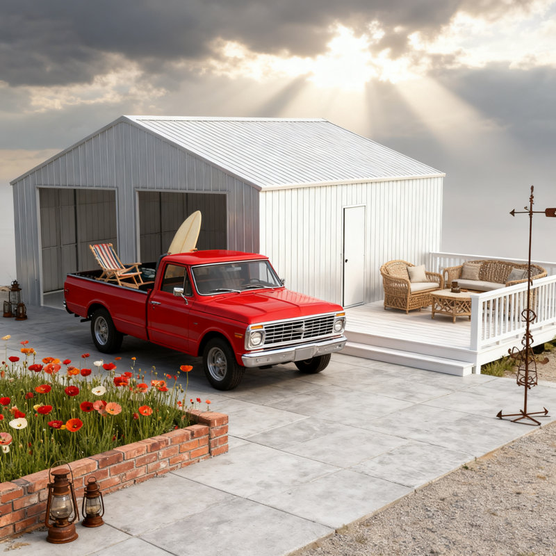 Remises durables en acier, grange de garage renforcée pour un usage domestique