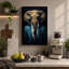 Elegant Elephant In Blue Modern - Print-136725624-136725620