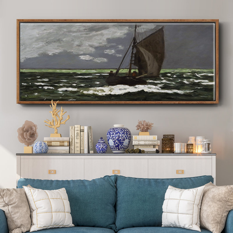 Stormy Seascape, 1867 - toile encadrée, H 12 po x l 30 po