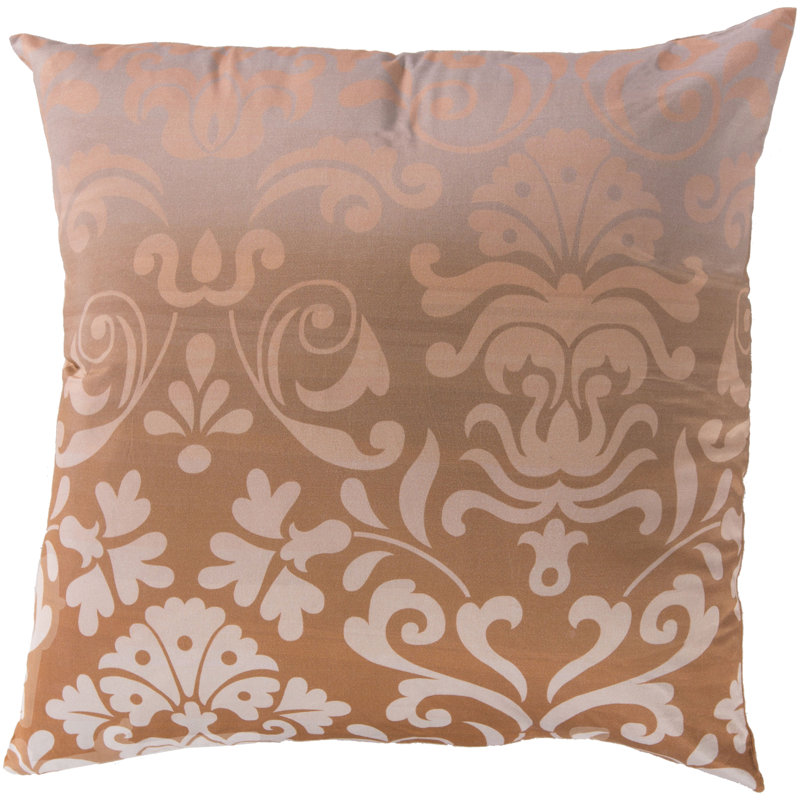 Damask Down Throw Pillow, 22" x 22", Pillow Cover Only, Bright Blue/Dark Blue