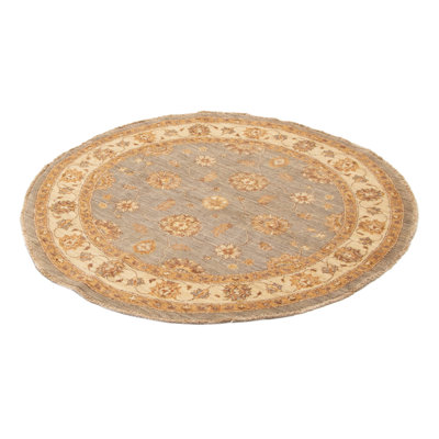 One-of-a-Kind Round 5'1" New Age Round Wool Area Rug in