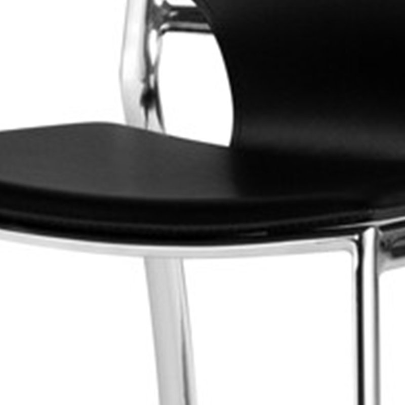 Tabouret de bar 29 po Quetcy, coussiné, similicuir gris, métal chromé, Tabouret de comptoir (siège d'une hauteur de 25 p