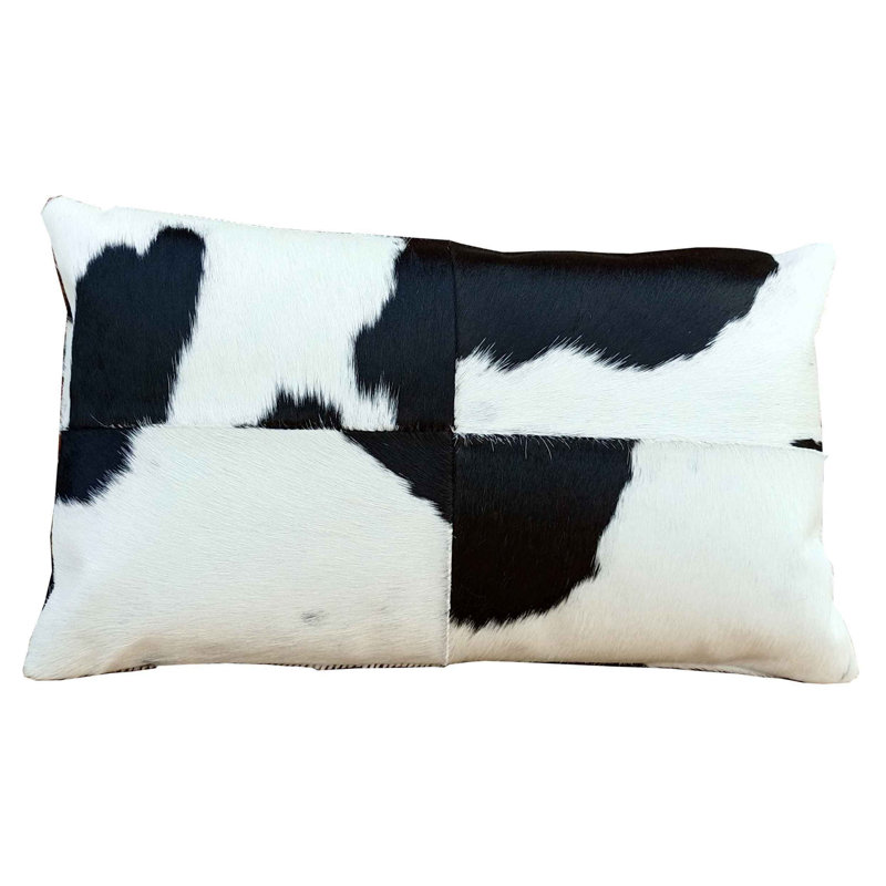 FERN Black & White Cowhide Pillow