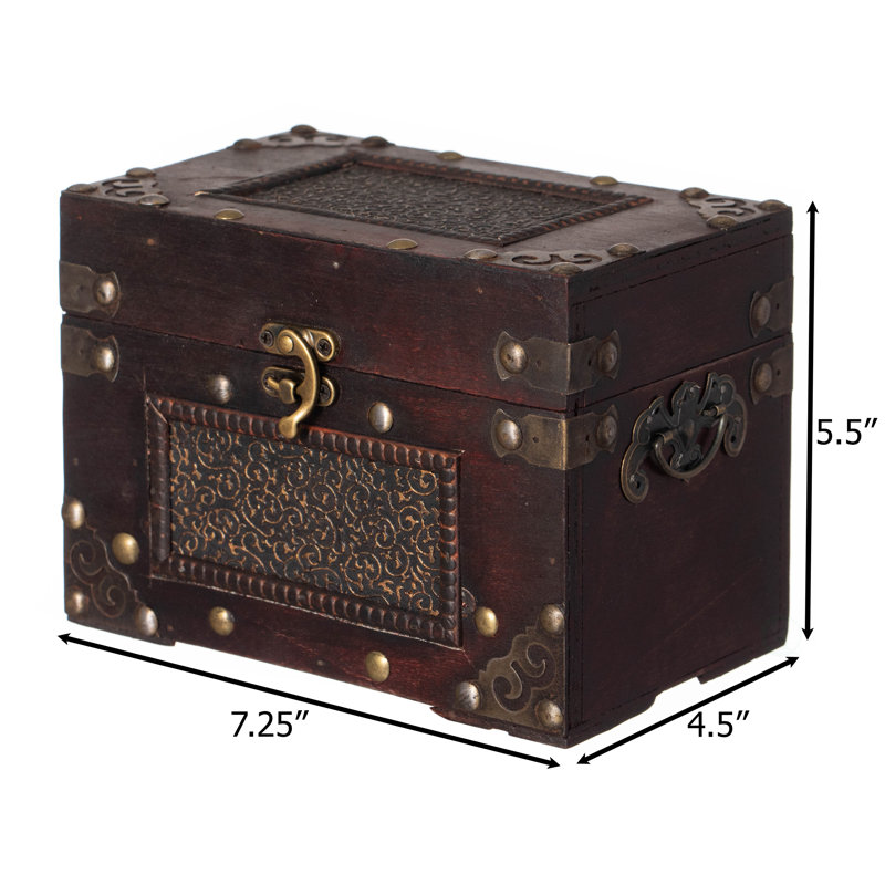 Decorative Vintage Wooden Index and Recipe Card Box – Rustic Organizer