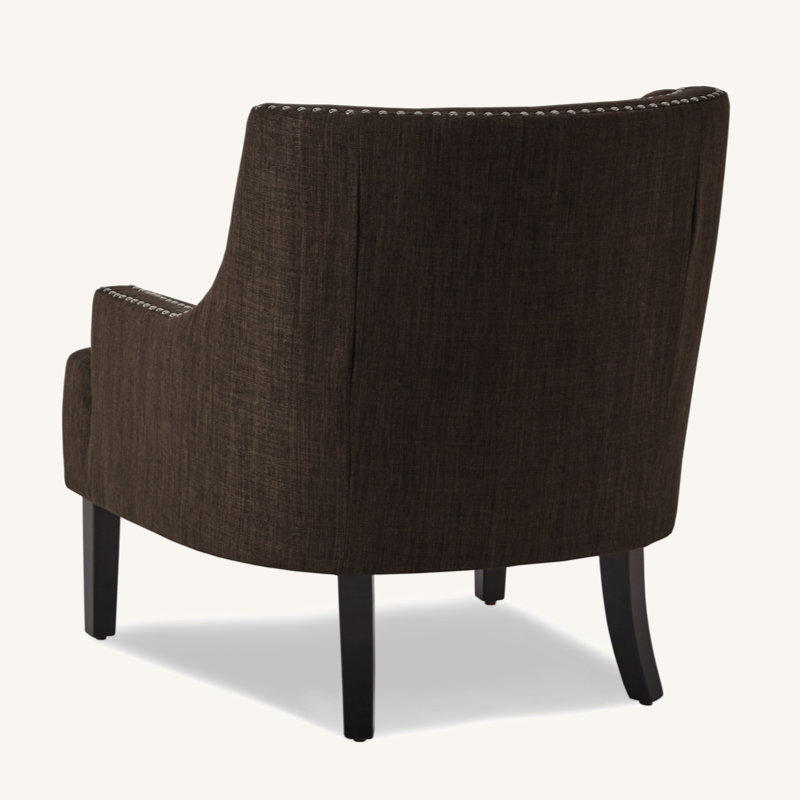 Upholstered Wingback Chair, Chocolate Velvet