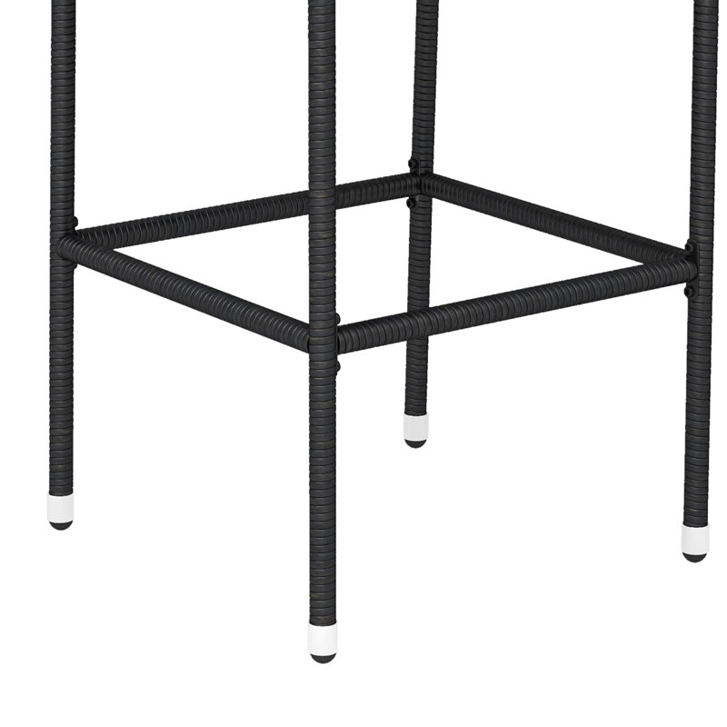  Outdoor Wicker Bar Stools Set Of 2 Patio Wicker Counter Stools With Armrest And Backrest Outdoor Bar Height Chairs