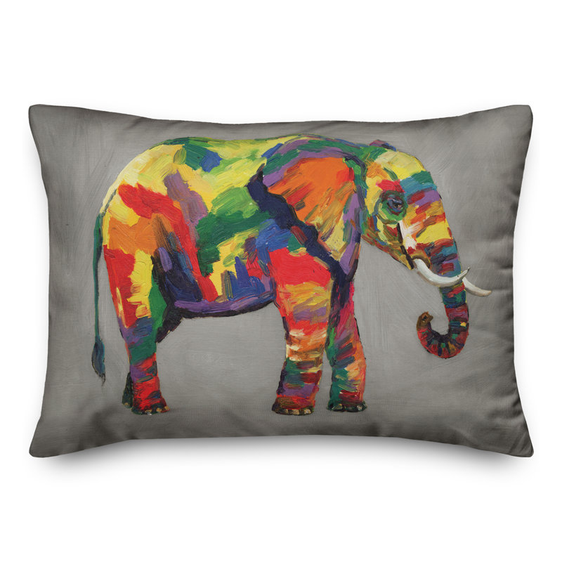Outdoor Reversible Throw Pillow, Light Gray
