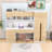 Wooden Freestanding Wardrobe and Desk Combo with Ample Storage for Small Spaces-355535845