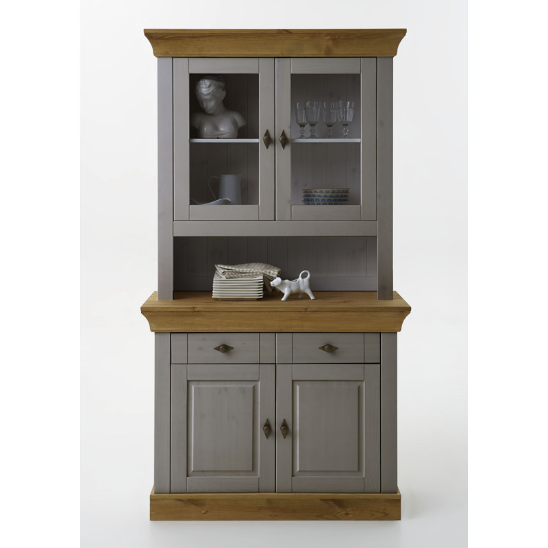 Kelly Display Cabinet, Grey/Leach-coloured