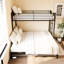 Lit superposé simple escamotable en métal, noir, peu encombrant, garde-corps, encastré, optimisation de chambre à coucher et économiseur de design