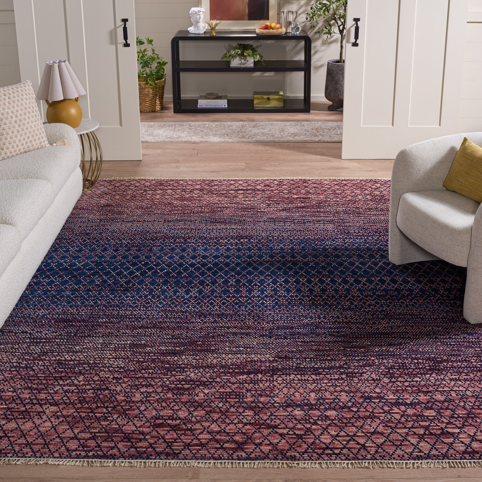 Bunbury Hand-Knotted Geometric Rug, Rectangle 8' x 10'