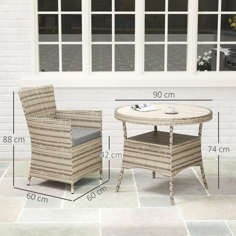 Round 5 - Piece 4 - Person 35.4Cm L Outdoor Table Set