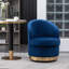 Fauteuil demi-tonneau en velours avec base en métal-239323095