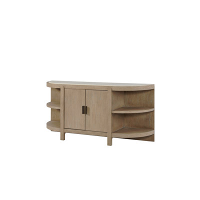 Console courbée à 2 portes avec plateau en marbre