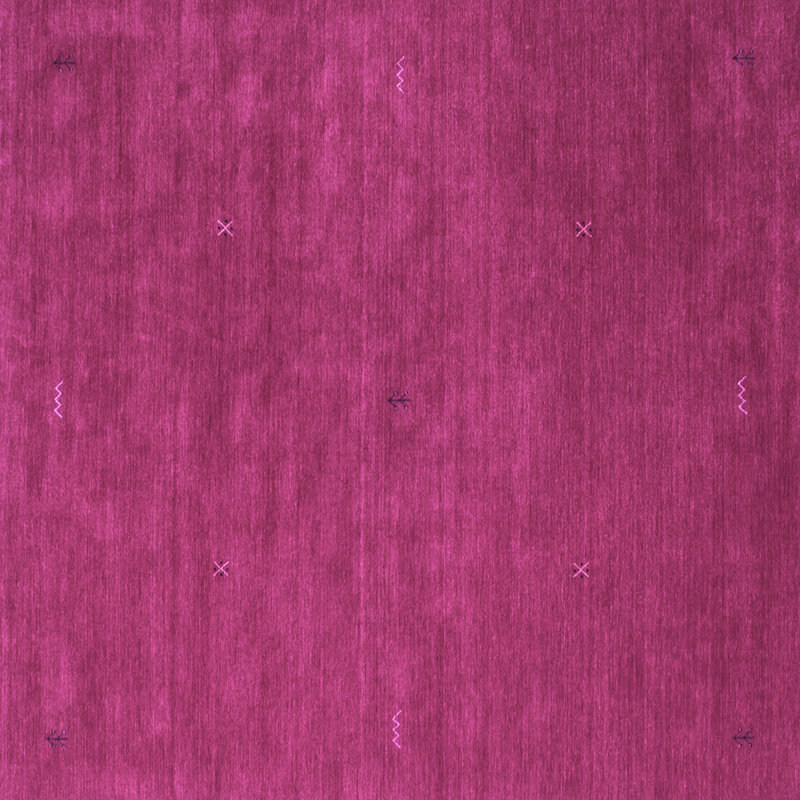 Tapis abstrait en magenta tissé à la machine, Carré 5 pi