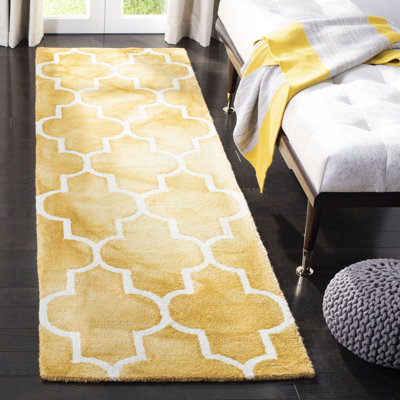 Dip Dye Hand Tufted Wool Geometric Rug