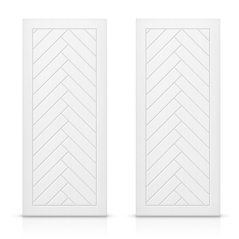 Portes de placard coulissantes à panneaux, Blanc, 72 po x 96 po