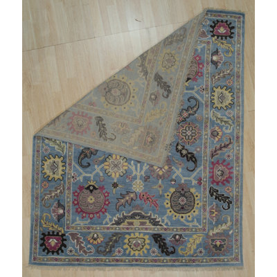 Tessa Laine Blue Hand Knotted Wool Traditional Classic Area Rug