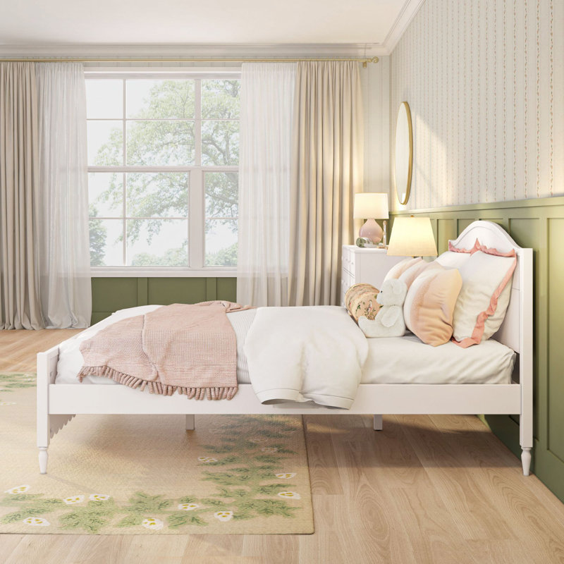 Grand lit simple Charlotte, Lin blanc, Grand lit