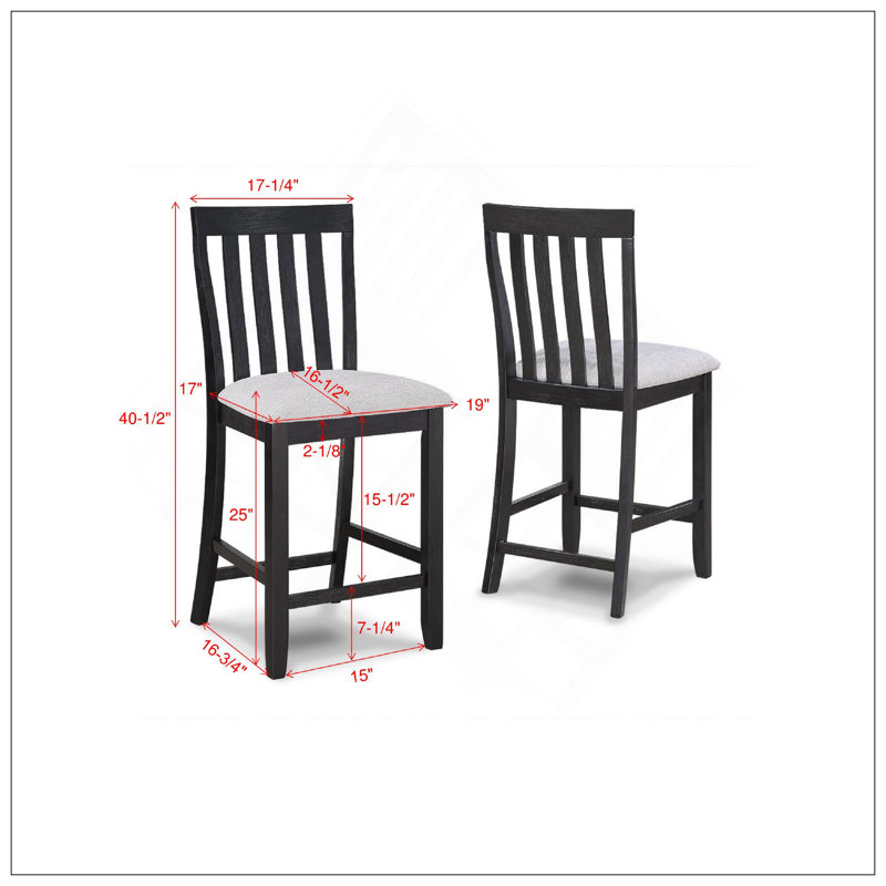 Ensemble de salle à manger à hauteur de comptoir Farmhouse Table rectangulaire Chaises rembourrées